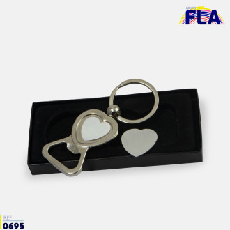 Llavero Sublimacion Corazon Destapador + Caja Individual