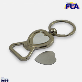 Llavero Sublimacion Corazon Destapador + Caja Individual