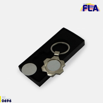 Llavero Sublimacion Circular  Metalico + Caja Individual