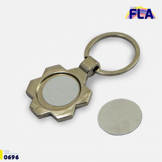 Llavero Sublimacion Circular  Metalico + Caja Individual