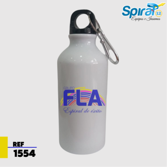 Caramañola Sublimable Pequeña  Metalica Blanca 400 Ml +caja  ( Lrxm))