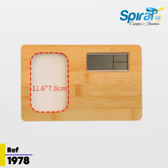 Reloj Digital De Bambu Con Marco Fotográfico Sublimable