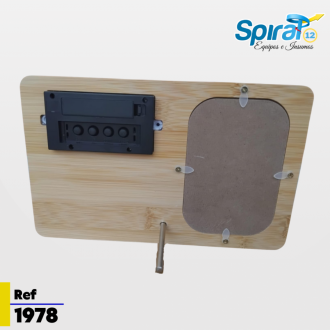 Reloj Digital De Bambu Con Marco Fotográfico Sublimable